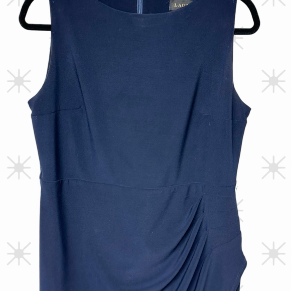 350 - Women's Laura Navy Blue Dress - Picture 10 of 13